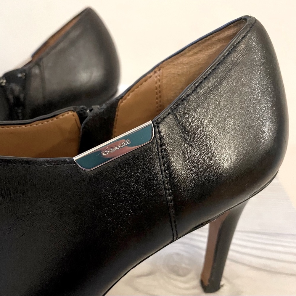 *HP* Coach Seneca Glazed Leather Bootie Black 7.5 - Picture 5 of 6